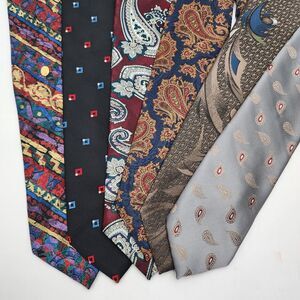 Wemlon Wembley Mens Formal Business Necktie Clip On Tie Lot Of 6, Wide